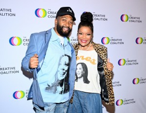 Anthony Davis, Yvette Nicole Brown at The Creative Coalition’s Election Night Dinner & Watch Party on November 5, 2024 in Los Angeles, California.