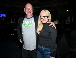 Jeff Ross, Rachael Harris at The Creative Coalition’s Election Night Dinner & Watch Party on November 5, 2024 in Los Angeles, California.