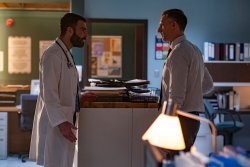 BRILLIANT MINDS -- "The Lovesick Widow" Episode 108 -- Pictured: (l-r) Zachary Quinto as Dr. Oliver Wolf, Teddy Sears plays Dr. Josh Nicols -- (Photo by: Rafy/NBC)