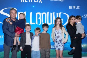 Alec Baldwin, Carmen Baldwin, Hilaria Baldwin, guests at the premiere of “Spellbound” at The Paris Theater on November 11, 2024 in New York, New York.