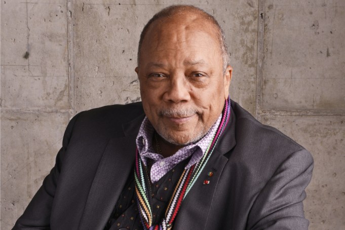 NEW YORK, NY - APRIL 18:  Music Producer and documentary subject Quincy Jones from "Keep On Keepin' On" poses for a portrait at the 2014 Tribeca Film Festival Getty Images Studio on April 18, 2014 in New York City.  (Photo by Larry Busacca/Getty Images for Tribeca Film Festival)