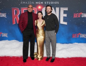 Dwayne Johnson, Lucy Liu, Chris Evans at the premiere of Amazon MGM Studios' “Red One” held at Alice Tully Hall on November 11, 2024 in New York, New York.