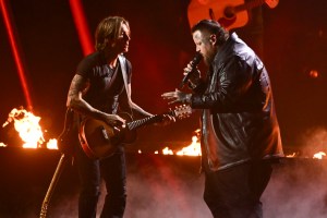 Keith Urban, Jelly Roll at The 58th Annual CMA Awards held at Bridgestone Arena on November 20, 2024 in Nashville, Tennessee.