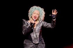 Cyndi Lauper performs at the "Girls Just Wanna Have Fun Farewell Tour" held at the Intuit Dome on November 23, 2024 in Inglewood, California.