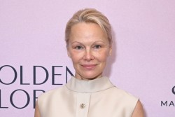 Pamela Anderson at Golden Globes First-Time Nominee Luncheon at Maybourne Beverly Hills on December 17, 2024 in Los Angeles, California.