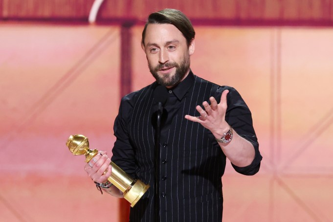 Kieran Culkin wins Best Performance by a Male Actor in a Supporting Role during the 82nd Annual Golden Globes held at The Beverly Hilton on January 05, 2025 in Beverly Hills, California.