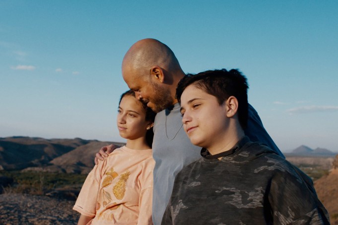 IN THE SUMMERS, from left: Allison Salinas, Rene Perez Joglar, Kimaya Thais Limon, 2024. © Music Box Films / Courtesy Everett Collection