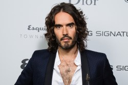 LONDON, ENGLAND - OCTOBER 14:  Russell Brand takes part in a discussion at Esquire Townhouse, Carlton House Terrace on October 14, 2017 in London, England.  (Photo by Jeff Spicer/Getty Images)