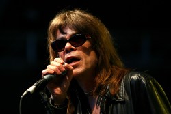 MELBOURNE, AUSTRALIA - APRIL 04:  David Johansen of the New York Dolls performs on stage at the Best Of V event, which showcases artists from the V Festival line-up in more intimate concert settings, at the Sidney Myer Music Bowl on April 4, 2007 in Melbourne, Australia.  (Photo by Kristian Dowling/Getty Images)