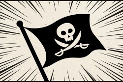 A pirate flag in the Manga illustration style