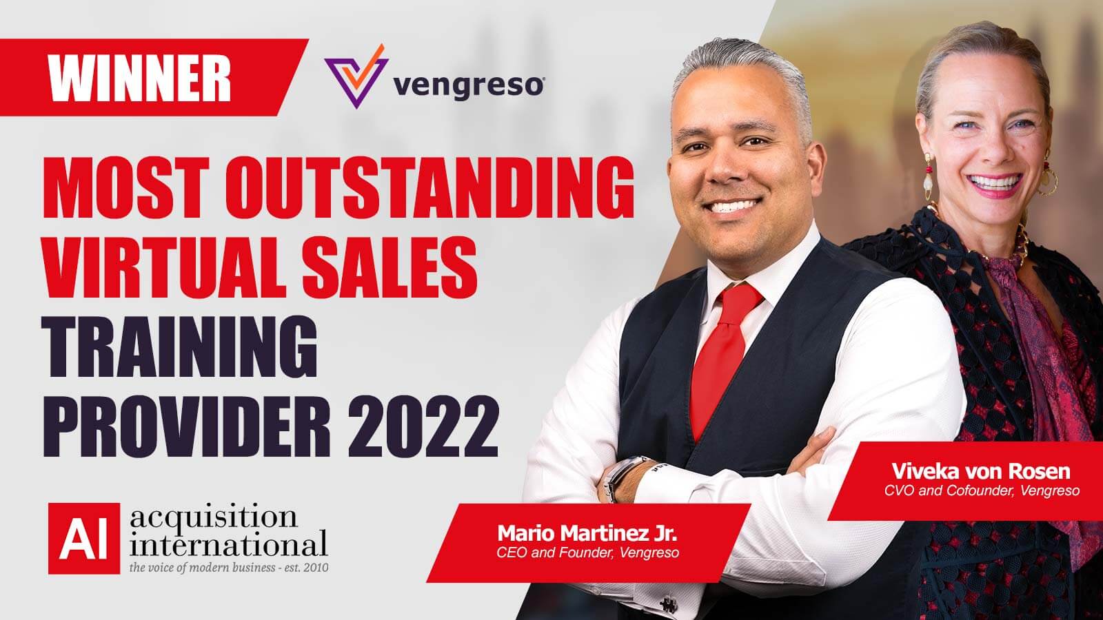 Vengreso Most Outstanding Virtual Sales Training Provider 2022