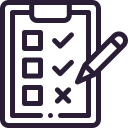 line drawing of a clipboard and a pencil for Operational Efficiency