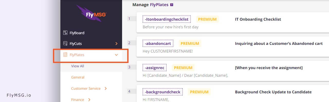 flymsg flyplates templates for Operational Efficiency