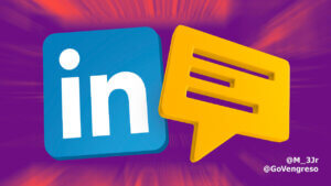 Linkedin logo with speech bubbles.