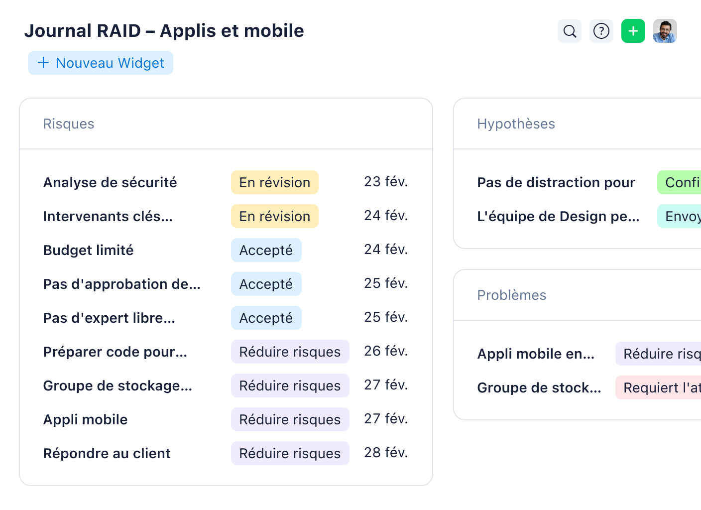 Statistiques et tableaux de&nbsp;bord