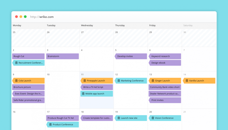 Nuevos Calendarios de Wrike: una ventana unificada en tiempo real para toda la empresa