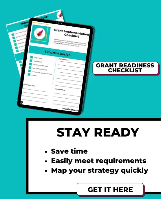 Wendie Veloz Enterprises Grant Implementation and Grant Readiness Checklist