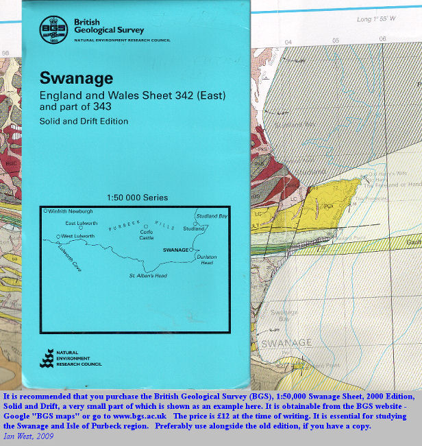 The 2000 edition of the 1:50,000 British Geological Survey Map, Swanage, Sheet 343 and part of 342, Solid and Drift - including the Isle of Purbeck and Lulworth Cove