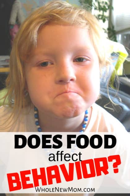 angry child with title saying does food affect behavior?