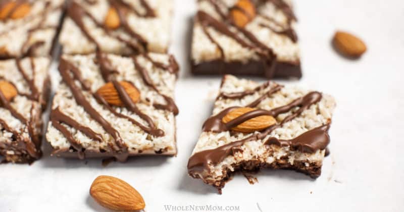 healthy no bake almond joy bars