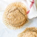 oat bran muffins in white background