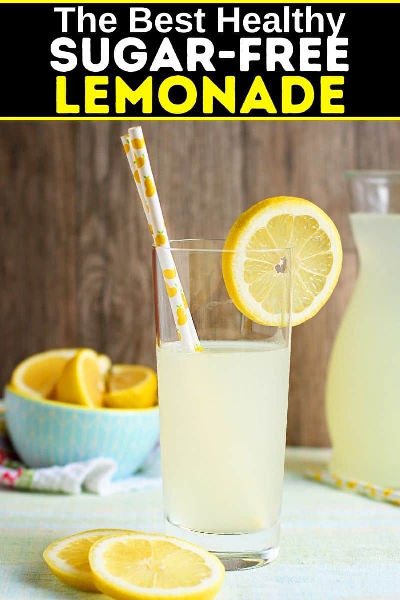 sugar-free lemonade with text overlay