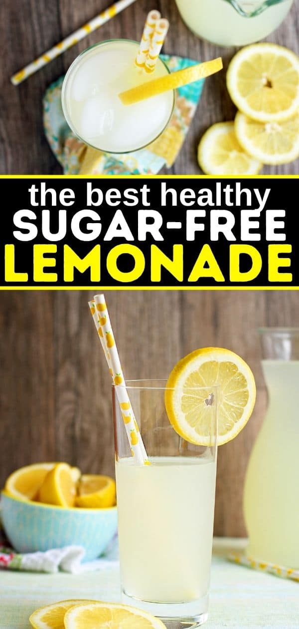 sugar-free lemonade with text overlay