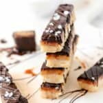 twix bars drizzled with salt and chocolate