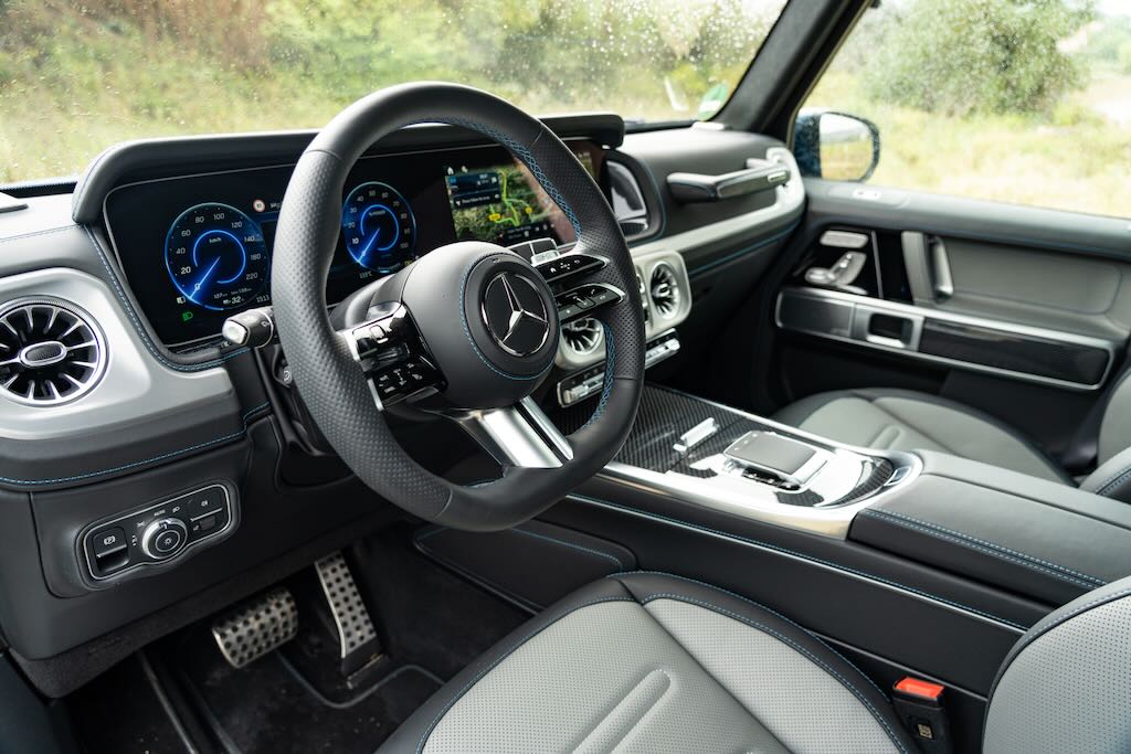 Interior of 2025 Mercedes Benz G 580 EQ electric SUV