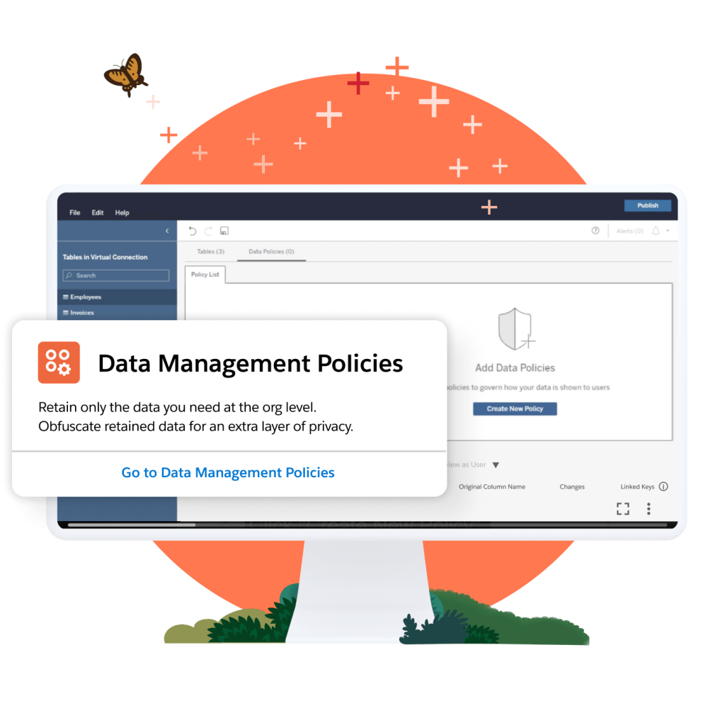 Data Management Policies window to Add Data Policies in Tableau