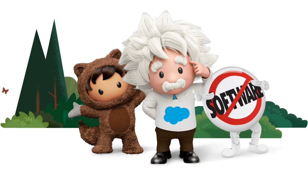 Astro and Einstein with a no software sign