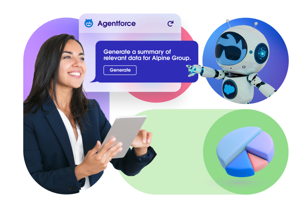 Agentforce pop-up determining relevant data for Alpine Group.