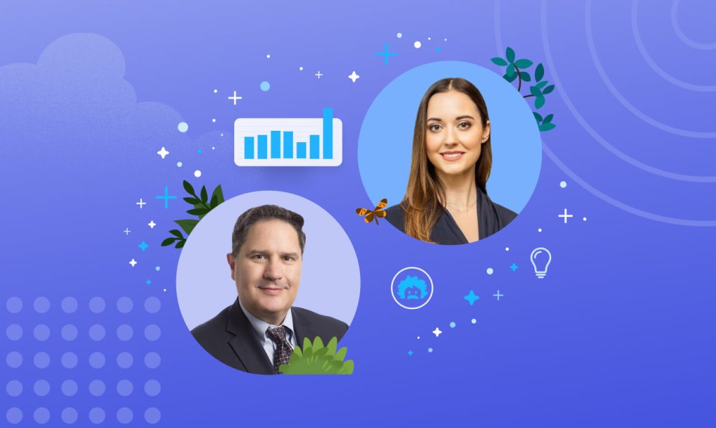 Juan Perez, CIO da Salesforce, e outra colaboradora da Salesforce