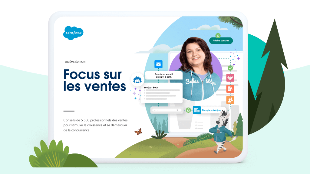 Interface numérique mentionnant « Focus sur les ventes »