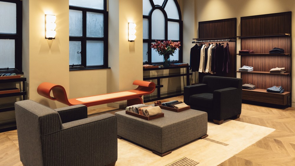 Inside the Cesare Attolini London store.