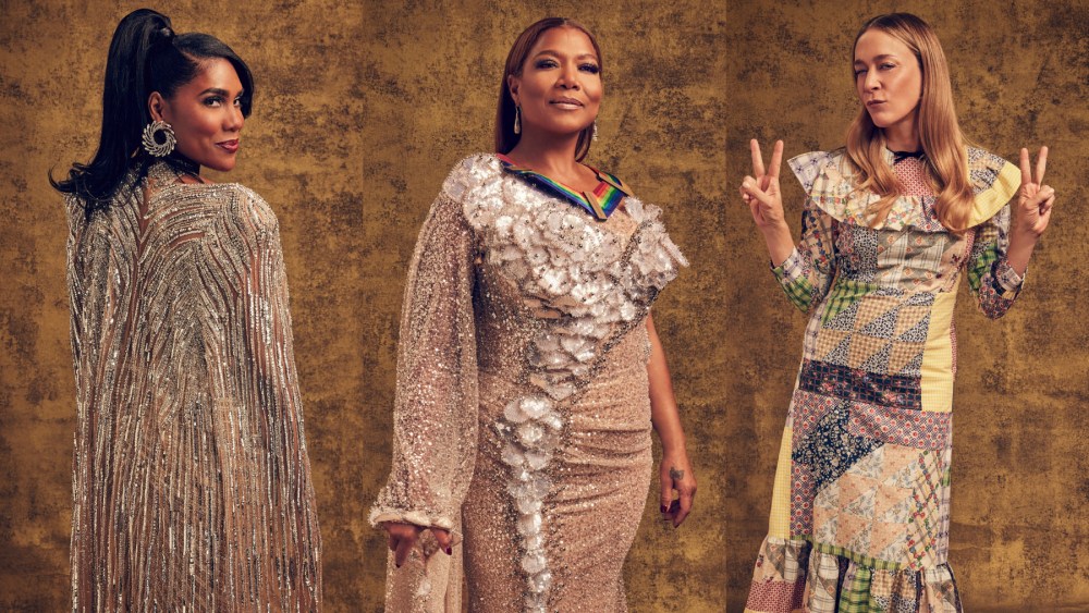 J'Nai Bridges, Queen Latifah, and Chloë Sevigny pose backstage during THE 47TH ANNUAL KENNEDY CENTER HONORS, which will be broadcast Sunday, Dec. 22 (8:30-11:00 PM, ET, 8:00-10:30 PM, PT) on the CBS Television Network, and streaming on Paramount+ (live and on-demand for Paramount+ with SHOWTIME subscribers, or on-demand for Paramount+ Essential subscribers the day after the special airs).