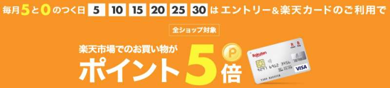 楽天市場毎月5と0のつく日