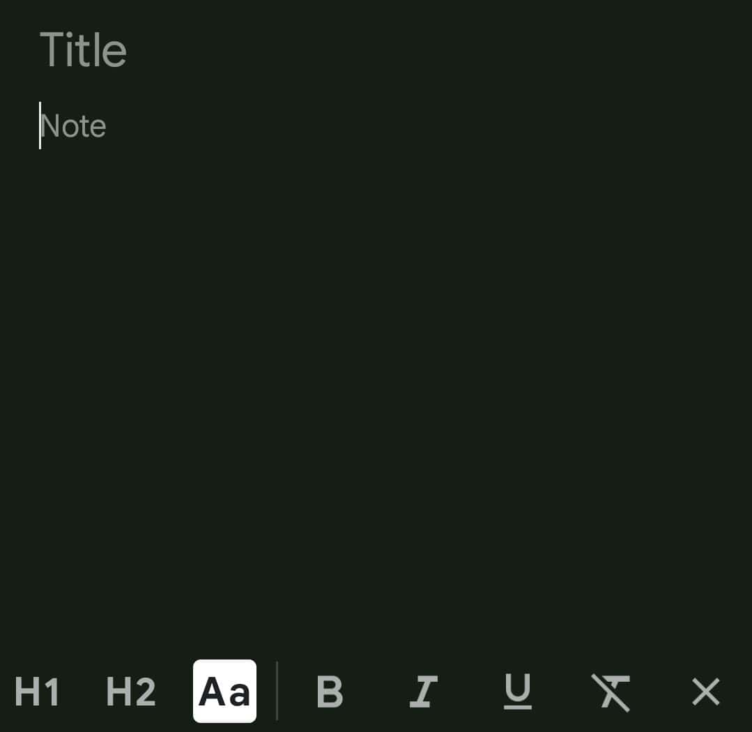 Google Keep text formatting image 2