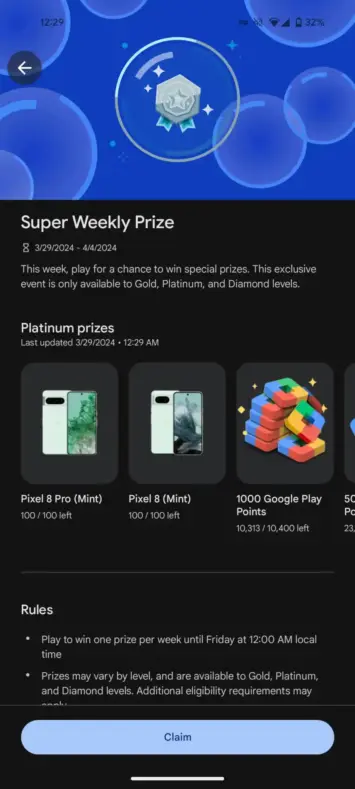 Google Play Super Weekly Prize 2