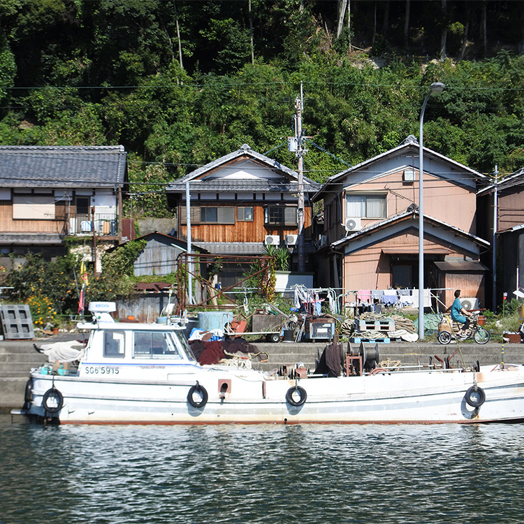 沖島の風景＝滋賀県近江八幡市