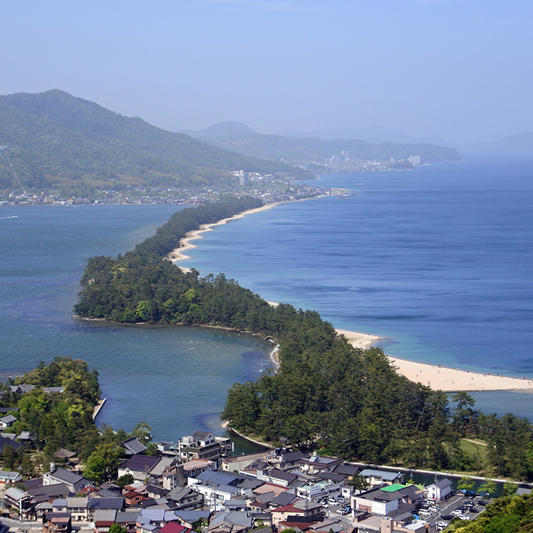 天橋立ビューランドから見下ろした「飛龍観」=京都府宮津市