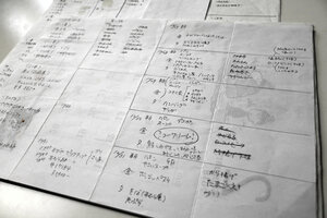 牧野さんが毎年、A4用紙1枚に書き込んでいる年末の献立や買い物リスト