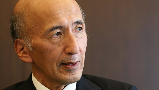 インタビューに応じる中曽宏・元日銀副総裁=2024年12月10日午後2時47分、東京都千代田区、上田幸一撮影