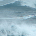 Sea-Stacks off Fildes Peninsula in rough weather. King George Island.