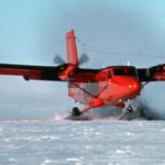 Twin otter landing on the Dyer Plateau