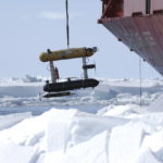 A ship in the snow.