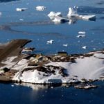 Aerial view of Rothera research station in Antarctica