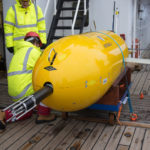 Boaty McBoatface (Autosub Long Range) at its first Antarctic deployment into the Weddell Sea off RRS James Clark Ross