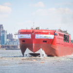 A large ship in a body of water.