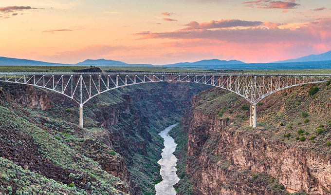 bridge stretching across a river